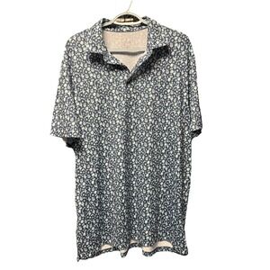 Southern Tide Men's Extra Large Bad & Boozy‎ Shirt  Hawaiian Cocktail/ Fish Blue